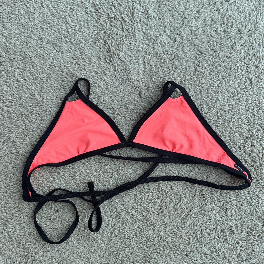 Jolyn Clothing Neon Pink and Black Bikini Top